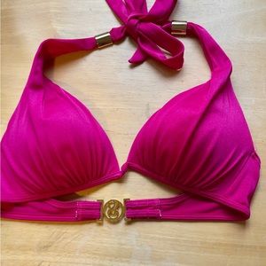 NWOT- hot pink and gold Victoria’s Secret bikini top-size small
